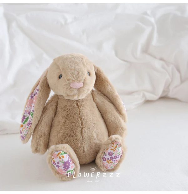 Bonnie Rabbit Plush Toy Soft Bunny with Floral Ears for Kids and Home Decor