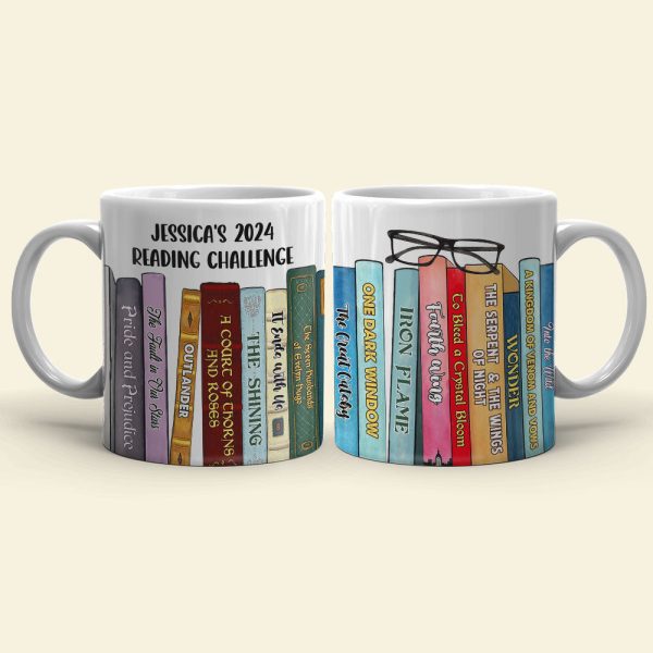 Book Lover Reading Challenge, Personalized Coffee Mug, Gift For Bookworms