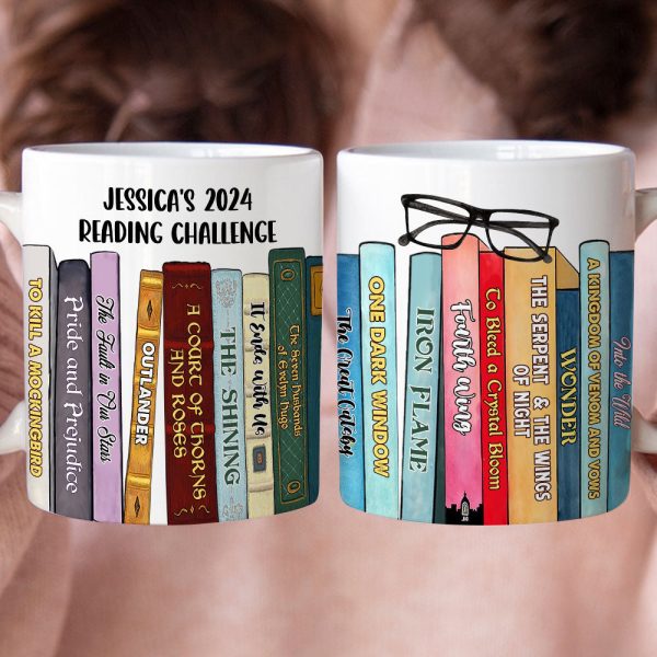 Book Lover Reading Challenge, Personalized Coffee Mug, Gift For Bookworms