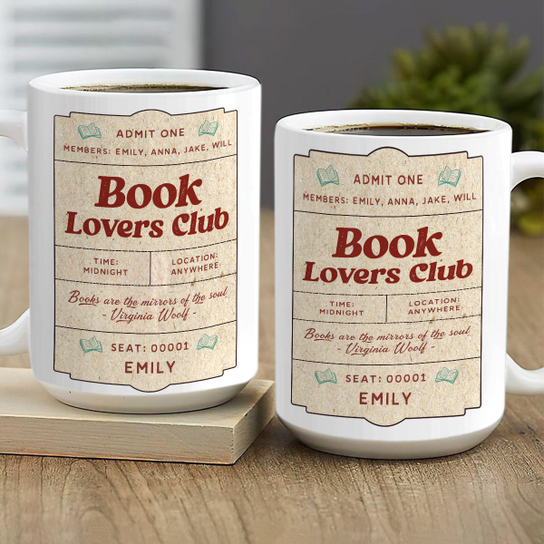 Book Lovers Club - Personalized Ceramic Mug - Gift For Book Lovers HH01