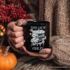 Books Are My Therapy Floral Vintage Personalized Mug, Reading Aesthetic Gift for Bookworms with Custom Name