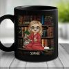 Books Are The Windows To My Soul - Personalized Custom Black Mug - Gift For Book Lovers