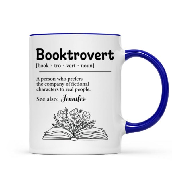Booktrovert Definition Gift For Book Lover, Bookworm Personalized Mug