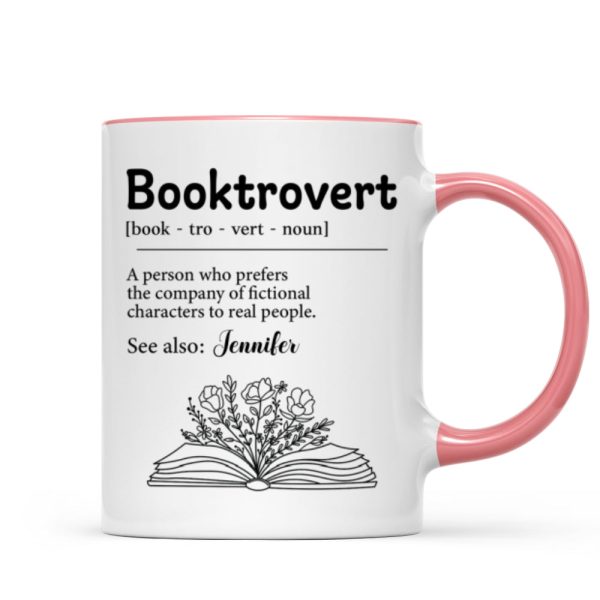 Booktrovert Definition Gift For Book Lover, Bookworm Personalized Mug