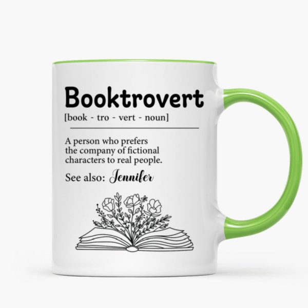 Booktrovert Definition Gift For Book Lover, Bookworm Personalized Mug