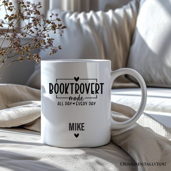 Booktrovert Personalized Mug, Gift For Book Lover With Custom Name