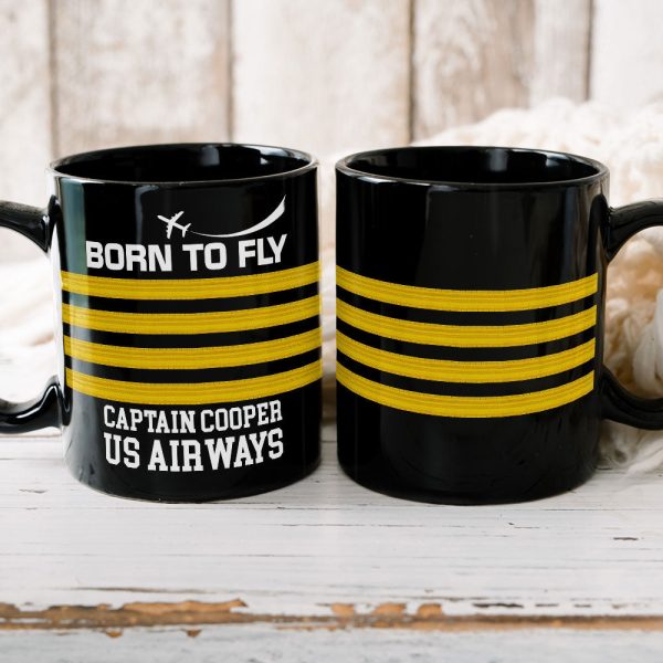 Born To Fly Personalized Pilot Mug, Gift For Pilot