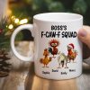Boss FCAWF Squad White Ceramic Mug Funny Rooster Design Unique Gift for Boss
