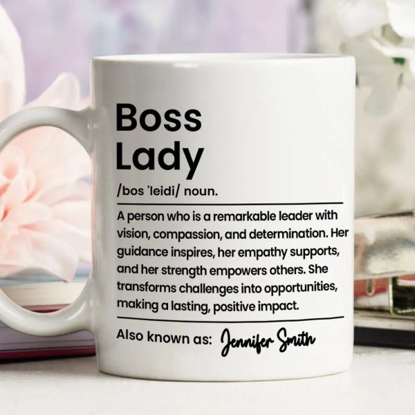 Boss Lady: A Woman of Strength and Vision Personalized Mug, Poster, Keychain, Pillow, Plaque & Sign, Inspirational Gift for Her