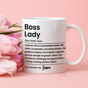 Boss Lady: A Woman of Strength and Vision Personalized Mug, Poster, Keychain, Pillow, Plaque & Sign, Inspirational Gift for Her