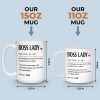 Boss Lady Vibes Only - Friend Personalized Custom Mug - Christmas Gift For Best Friends, Sisters, Family Members, Coworkers