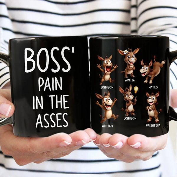 Boss' Little Trouble 3D Effect Funny Donkey - Personalized Mug