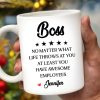 Boss No Matter What Life Throws Awesome Employees Stars - Personalized Custom Coffee Mug - COL050_MG