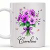 Bouquet Of Purple Flowers With Butterflies - Personalized Custom Coffee Mug - DTG026_MG