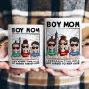 Boy Mom Mug - Less Drama Than Girls But Harder to Keep Alive - Perfect Gift for Moms of Boys, Mother's Day Gift, Personalized with Your Kids' Names, White Ceramic Mug