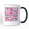 Breast Cancer Awareness Ribbon Personalized Mug, In October We Wear Pink Support Gift with Custom Name