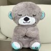 Breathing Bear Soothing Plush Toy with Music & Light for Kids
