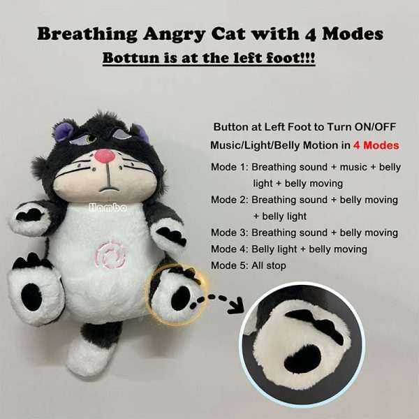 Breathing Fox Bear Plush: Soothing Musical Doll for Baby's Comfort