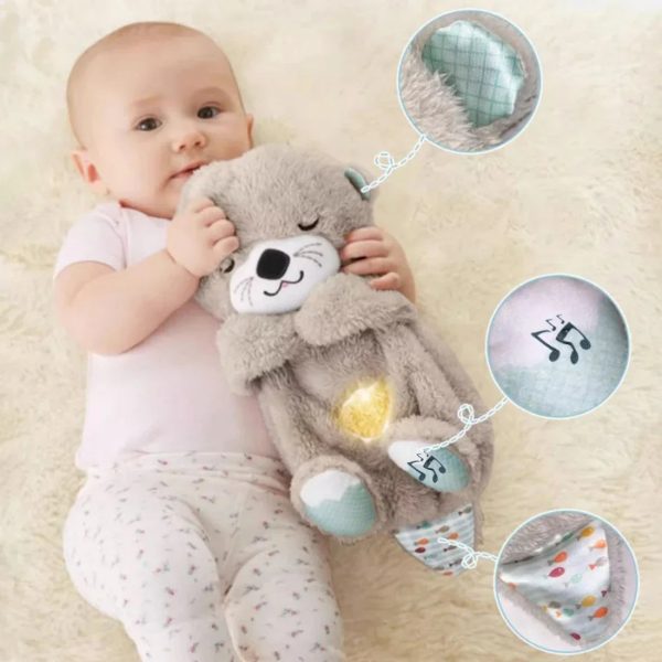 Breathing Otter Plush Toy: Soothe Baby with Lights & Sounds