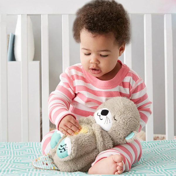 Breathing Otter Plush Toy: Soothe Baby with Lights & Sounds