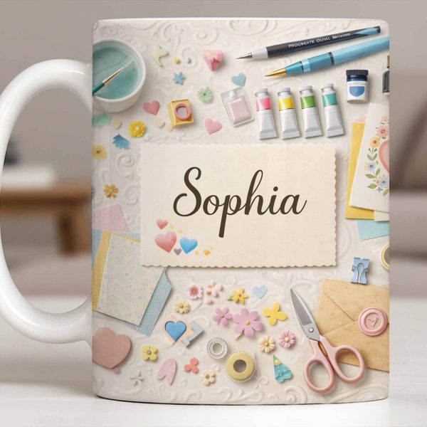 Bring Creativity Into Every Sip With Paint Tubes And Scissors Design - Personalized Custom Coffee Mug - HOB037_MG