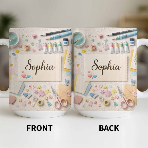 Bring Creativity Into Every Sip With Paint Tubes And Scissors Design - Personalized Custom Coffee Mug - HOB037_MG