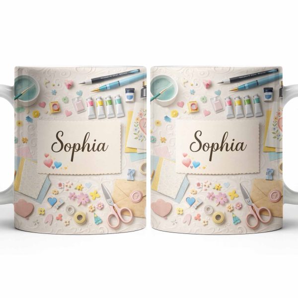 Bring Creativity Into Every Sip With Paint Tubes And Scissors Design - Personalized Custom Coffee Mug - HOB037_MG
