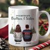 Brother Sisters Christmas Tree Personalized Mug, Christmas Gift for Siblings