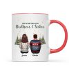 Brother Sisters Christmas Tree Personalized Mug, Christmas Gift for Siblings
