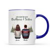 Brother Sisters Christmas Tree Personalized Mug, Christmas Gift for Siblings