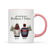 Brother Sisters Christmas Tree Personalized Mug, Christmas Gift for Siblings