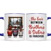 Brother Sisters Sitting By The Window Personalized Mug, Christmas Gift for Siblings