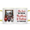 Brother Sisters Sitting By The Window Personalized Mug, Christmas Gift for Siblings