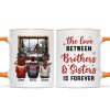 Brother Sisters Sitting By The Window Personalized Mug, Christmas Gift for Siblings