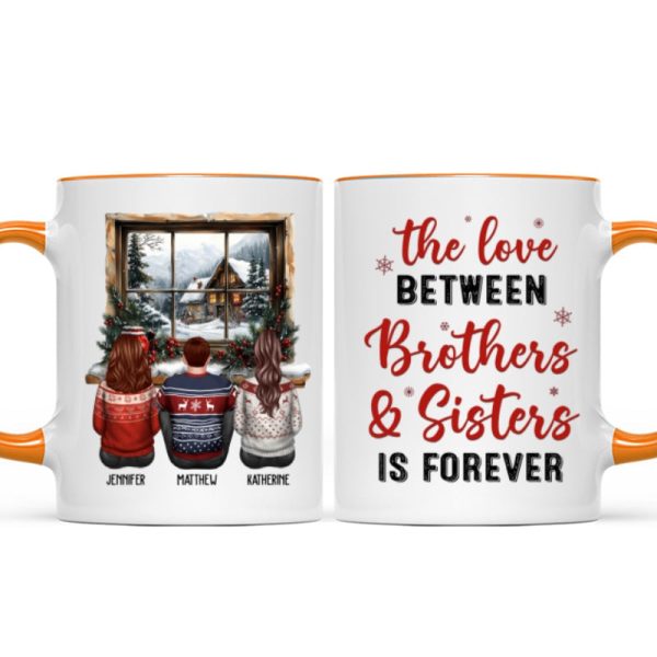 Brother Sisters Sitting By The Window Personalized Mug, Christmas Gift for Siblings