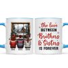Brother Sisters Sitting By The Window Personalized Mug, Christmas Gift for Siblings
