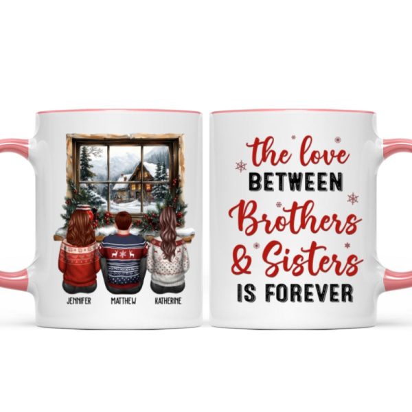 Brother Sisters Sitting By The Window Personalized Mug, Christmas Gift for Siblings