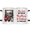 Brother Sisters Sitting By The Window Personalized Mug, Christmas Gift for Siblings