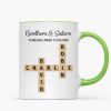 Brothers And Sisters Forever Linked Together Crossword Puzzle Art Personalized Mug, Gift For Brothers, Sisters, Siblings, Family