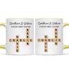 Brothers And Sisters Forever Linked Together Crossword Puzzle Art Personalized Mug, Gift For Brothers, Sisters, Siblings, Family