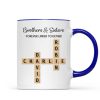 Brothers And Sisters Forever Linked Together Crossword Puzzle Art Personalized Mug, Gift For Brothers, Sisters, Siblings, Family