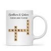 Brothers And Sisters Forever Linked Together Crossword Puzzle Art Personalized Mug, Gift For Brothers, Sisters, Siblings, Family