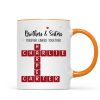 Brothers And Sisters Forever Linked Together Festive Theme Crossword Puzzle Art - Personalized Mug - Gift For Siblings, Family