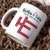 Brothers And Sisters Forever Linked Together Festive Theme Crossword Puzzle Art - Personalized Mug - Gift For Siblings, Family