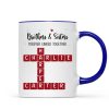 Brothers And Sisters Forever Linked Together Festive Theme Crossword Puzzle Art - Personalized Mug - Gift For Siblings, Family