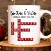 Brothers And Sisters Forever Linked Together Festive Theme Crossword Puzzle Art - Personalized Mug - Gift For Siblings, Family