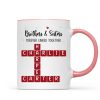 Brothers And Sisters Forever Linked Together Festive Theme Crossword Puzzle Art - Personalized Mug - Gift For Siblings, Family