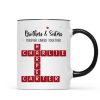 Brothers And Sisters Forever Linked Together Festive Theme Crossword Puzzle Art - Personalized Mug - Gift For Siblings, Family