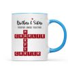 Brothers And Sisters Forever Linked Together Festive Theme Crossword Puzzle Art - Personalized Mug - Gift For Siblings, Family