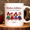 Brothers Sisters Forever Linked Together - Personalized Mug - Christmas Gift For Brothers, Sisters, Siblings